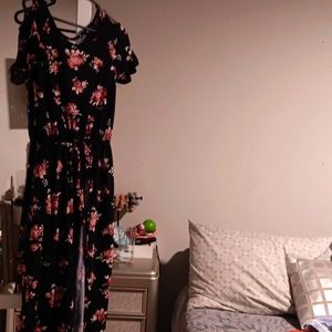 Black and Pink flower dress